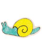 Olympia Le-tan - Beaded Snail Patch - Women - Wool Felt/plastic - One Size, Yellow/orange, Wool Felt/plastic