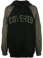 Juun.j Covered Contrast Sleeve Hoodie - Black