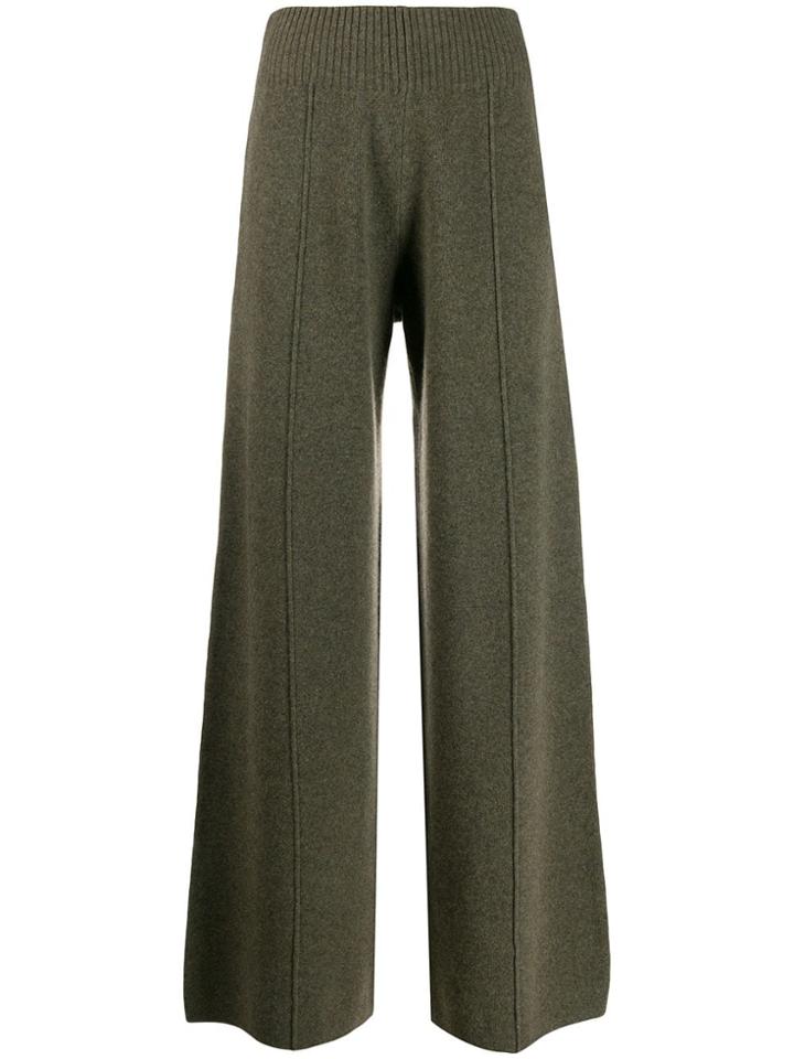 Pringle Of Scotland Knitted Wide Leg Trousers - Green
