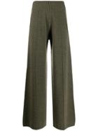 Pringle Of Scotland Knitted Wide Leg Trousers - Green