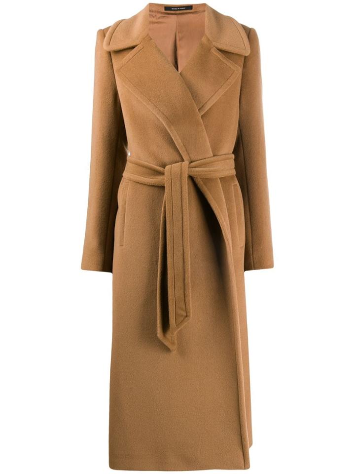 Tagliatore Belted Mid-length Coat - Brown