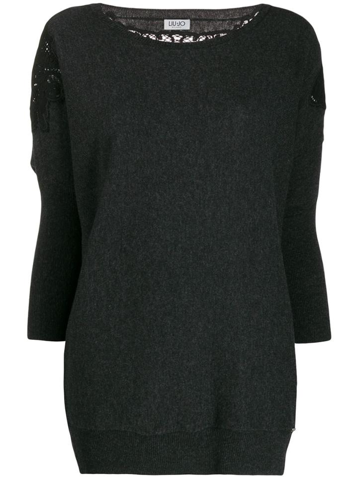 Liu Jo Lace Insert Jumper - Grey