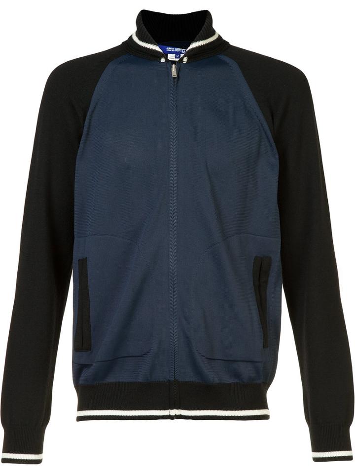 Junya Watanabe Comme Des Garçons Embroidered Zip Cardigan, Men's, Size: Small, Black, Wool/polyester