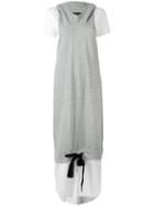 Twin-set - Layered Hooded Dress - Women - Cotton/polyester - S, Grey, Cotton/polyester