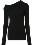 Yigal Azrouel One Shoulder Blouse, Women's, Size: 4, Black, Spandex/elastane/viscose