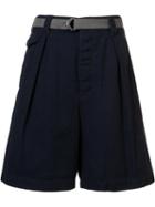 Sacai Knee Length Shorts, Men's, Size: 1, Blue, Cotton/nylon/wool