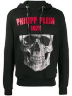 Philipp Plein Skull Logo Print Hoodie - Black