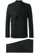 Dolce & Gabbana Double Breasted Suit, Men's, Size: 50, Black, Elastodiene/wool/cotton/triacetate