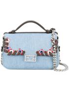Fendi Double Micro Baguette, Women's, Blue, Calf Leather