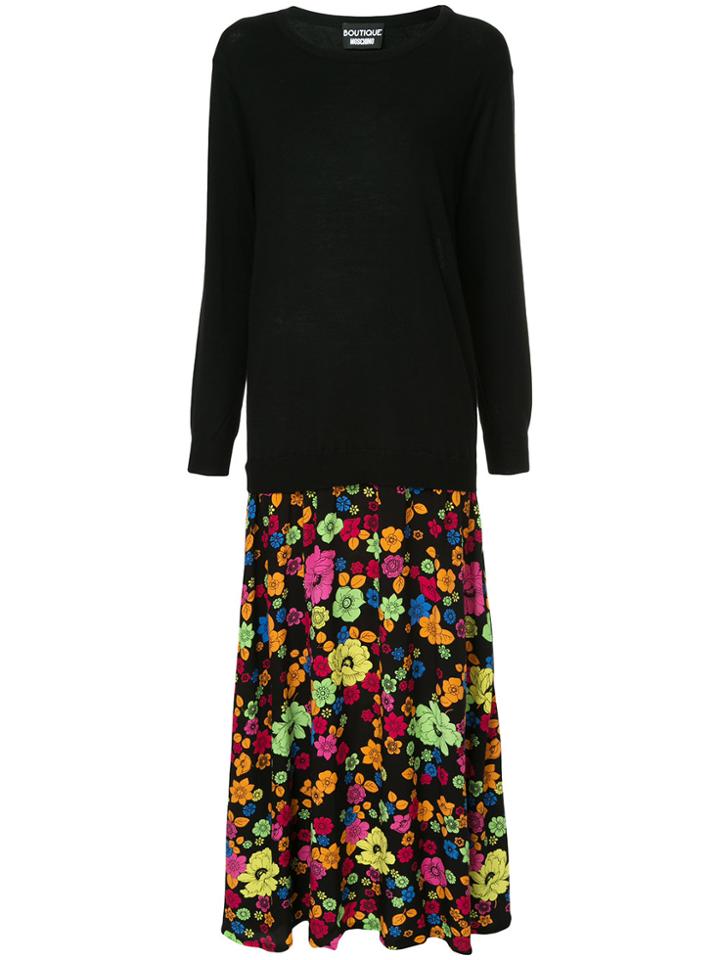 Boutique Moschino Double Layered Sweater Dress - Black