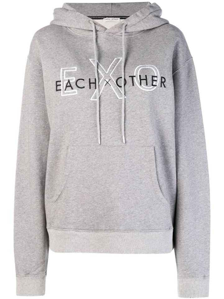 Each X Other Logo Print Hoodie - Grey