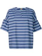 Fay Striped Wide Sleeve Top - Blue