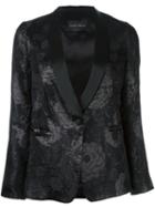 Christian Pellizzari Floral Jacquard Blazer, Women's, Size: 40, Black, Polyester/silk/polyamide/viscose