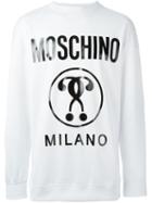 Moschino Logo Print Sweatshirt, Men's, Size: 50, White, Polyester/cotton