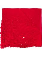 Maria Calderara - Laser Cut Scarf - Women - Polyester - One Size, Women's, Red, Polyester