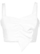 Josie Natori Plisse Ruffle Bustier - White
