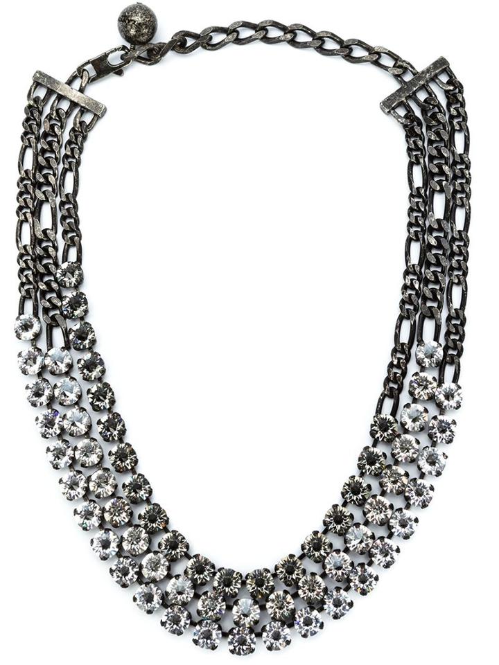 Lanvin Kristin Necklace, Women's, Metallic, Crystal/metal Other/glass/pewter
