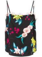 Fleur Du Mal Orchid Print Cami Top - Black