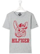 Tommy Hilfiger Junior Teen Logo Bulldog Print T-shirt - Grey