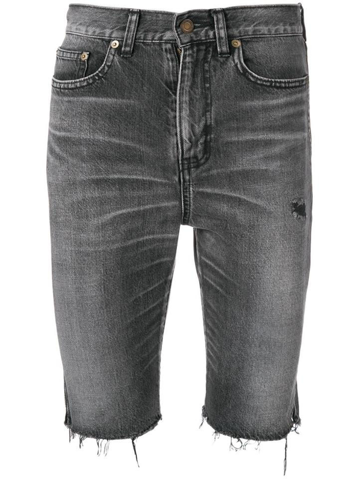 Saint Laurent Bermuda Denim Shorts - Black