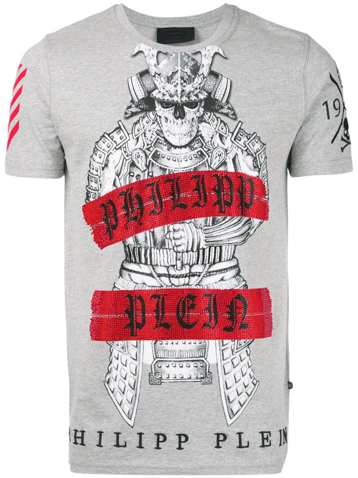 Philipp Plein Printed Logo T-shirt - Grey