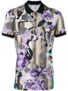 Versace Collection Floral Print Polo Shirt, Men's, Size: Small, Cotton