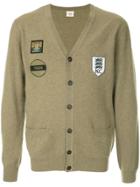 Kent & Curwen Embroidered V-neck Cardigan - Green