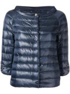 Herno Collarless Down Jacket, Women's, Size: 38, Blue, Polyamide/goose Down