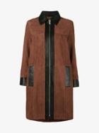 Ganni Miller Coat, Women's, Size: 34, Brown, Lamb Skin/goat Skin/polyester
