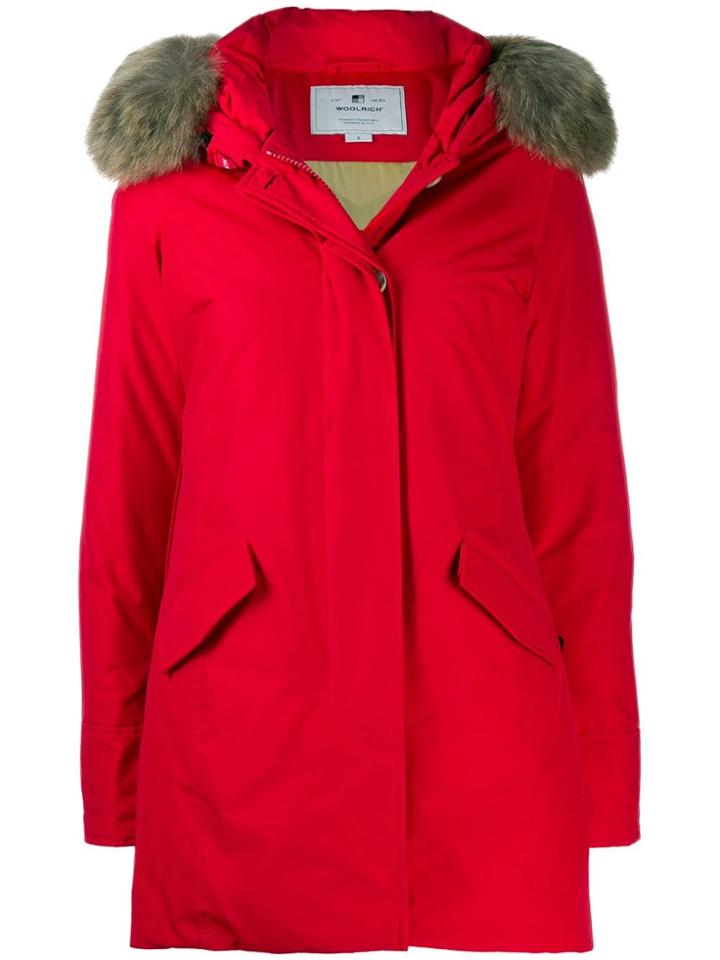 Woolrich Faux Fur Hooded Parka - Red