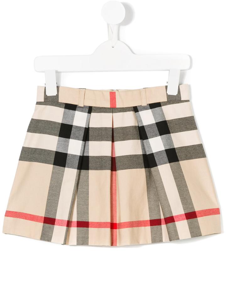 Burberry Kids - Checkered Skirt - Kids - Cotton - 8 Yrs, Nude/neutrals