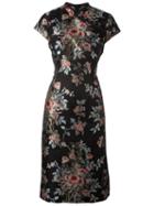 Antonio Marras Floral Print Dress, Women's, Size: 40, Black, Silk/polyester/wool/lyocell