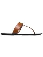 Gucci Brown Gg Marmont 110 Leather Sandals