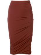 T By Alexander Wang Twisted Pencil Skirt - Red