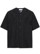 Facetasm Ribbed Back Cotton Baseball Shirt - Black