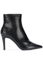 Ash Britney Snakeskin-effect Ankle Boots - Black