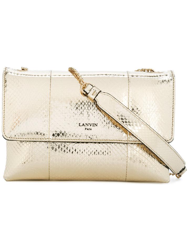 Lanvin - Metallic (grey) Sugar Shoulder Bag - Women - Cotton/leather/snake Skin - One Size, Cotton/leather/snake Skin