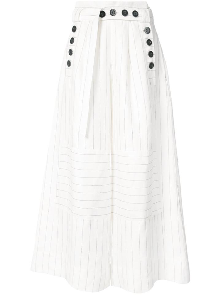 Osklen Osklen X Tarsila Pinstripe Palazzo Pants - White