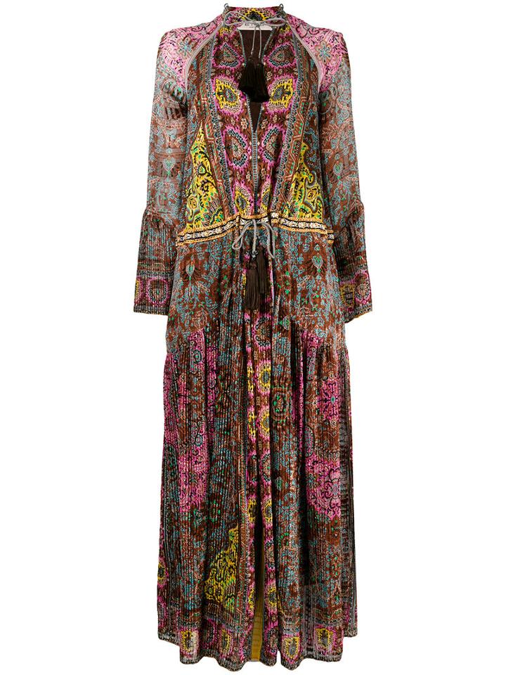 Etro - Paisley Print Maxi Dress - Women - Silk - 40, Brown, Silk