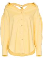 Rejina Pyo Collared D Ring Cotton Linen Blend Blouse - Yellow