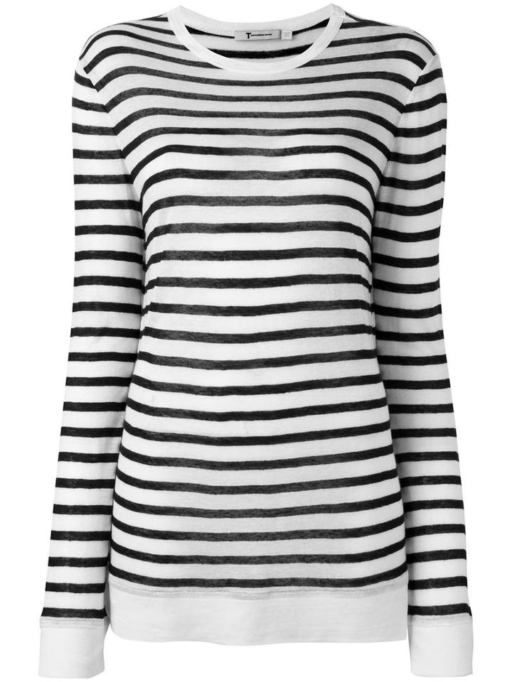 T By Alexander Wang Striped Jumper, Women's, Size: 4, White, Rayon/linen/flax