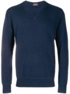 Z Zegna Stitched Crew Sweatshirt - Blue