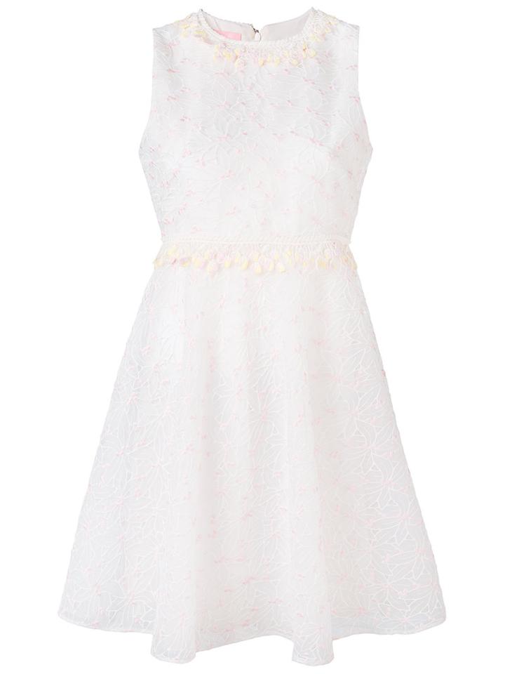Giamba - Floral Embroidery Dress - Women - Cotton/polyester - 42, White, Cotton/polyester
