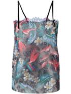 Philosophy Di Lorenzo Serafini - Floral Print Sheer Blouse - Women - Polyester - 40, Green, Polyester