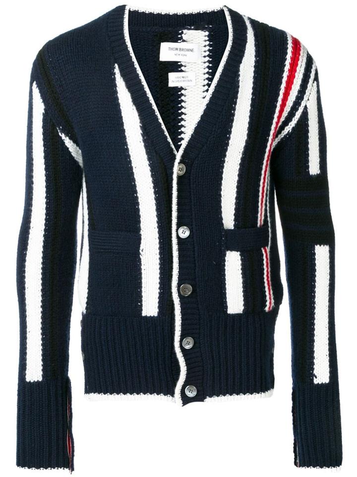 Thom Browne 4-bar Repp Stripe Cardigan - Blue