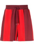 Ports V Striped Drawstring Shorts - Red