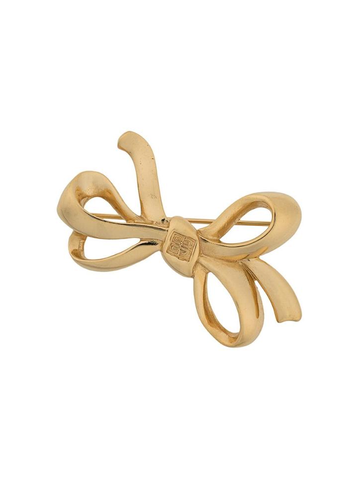 Givenchy Pre-owned Bow-shaped Pin Brooch - Gold