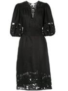 Zimmermann Juno Embroidered Yoke Dress - Black