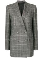 Tagliatore Checked Oversized Blazer - Grey