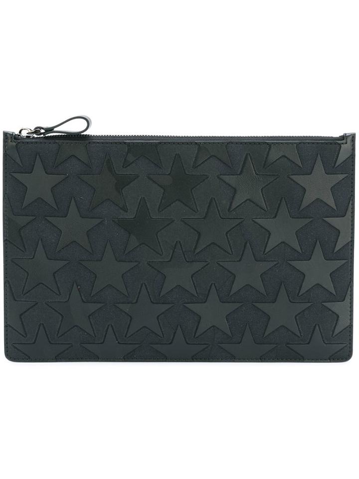 Valentino Large 'camustars' Clutch, Men's, Black, Cotton/leather